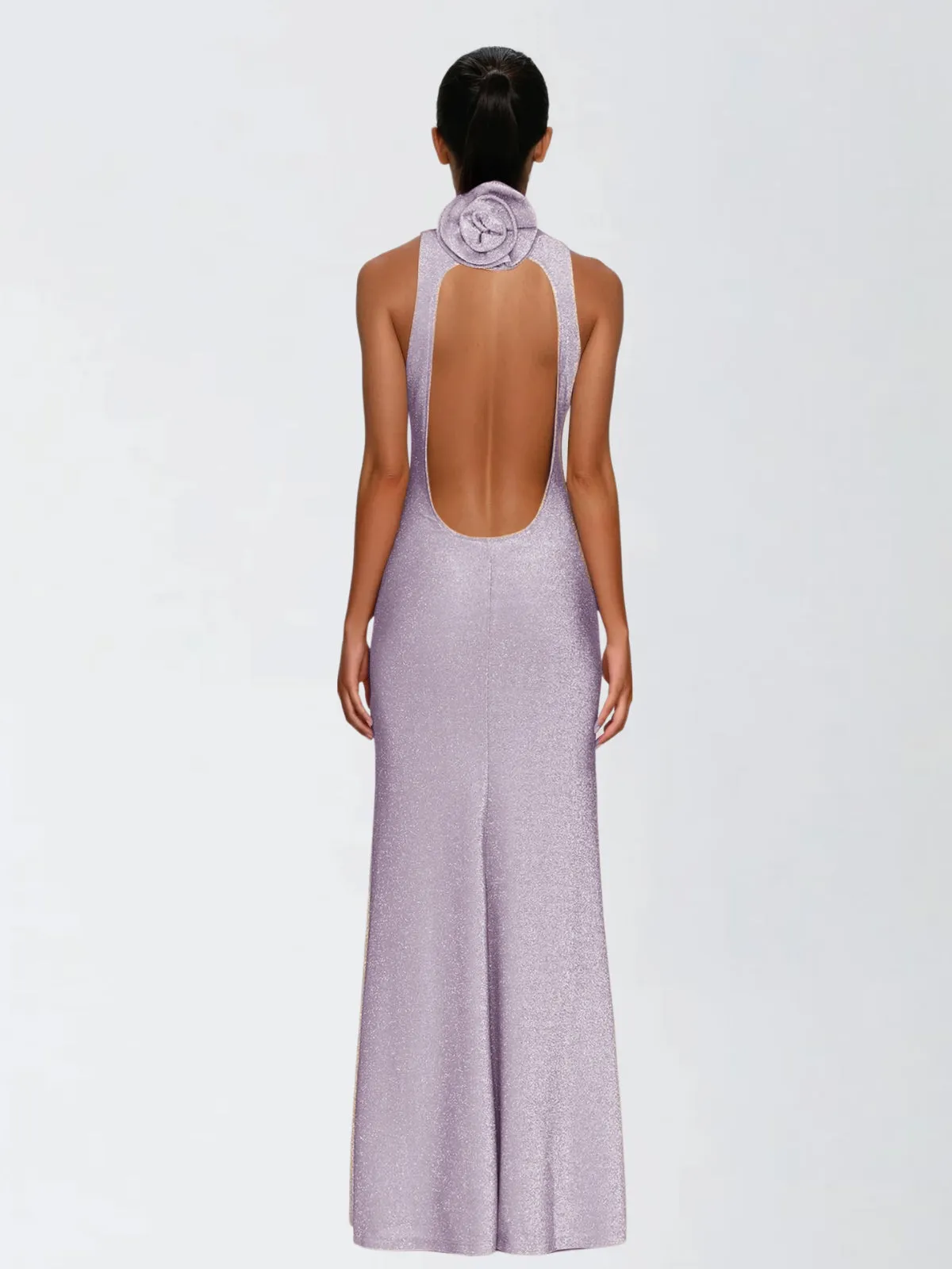 Praxiel Open Back Flower Glitter Maxi Dress sold by Mew Mews product image thumbnail 4
