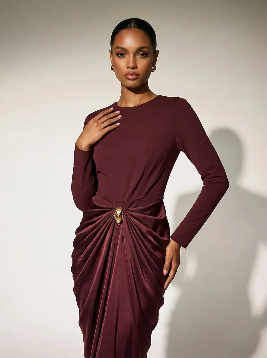 Incandra Long Sleeve Twisted Maxi Dress sold by Mew Mews product image thumbnail 2