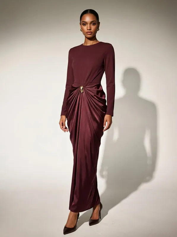 Incandra Long Sleeve Twisted Maxi Dress made by Mew Mews