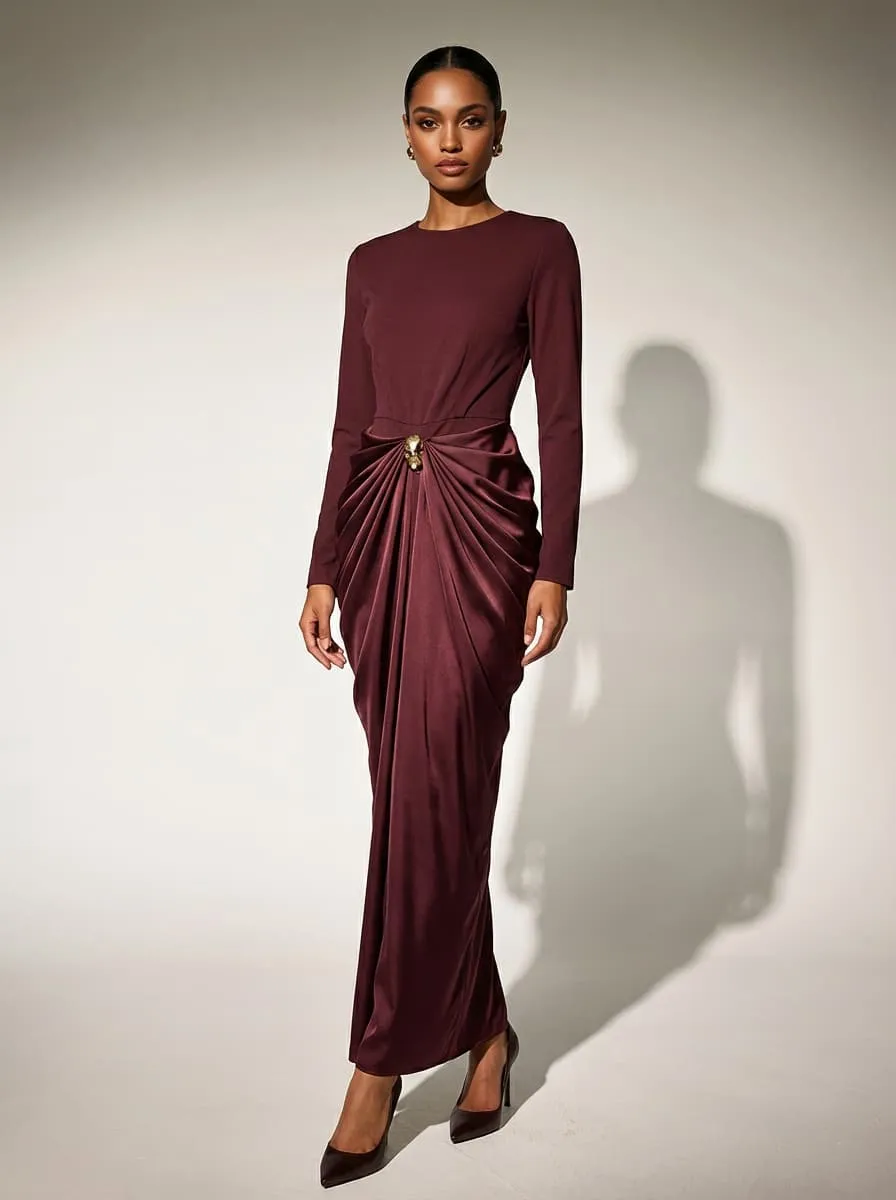 Incandra Long Sleeve Twisted Maxi Dress sold by Mew Mews