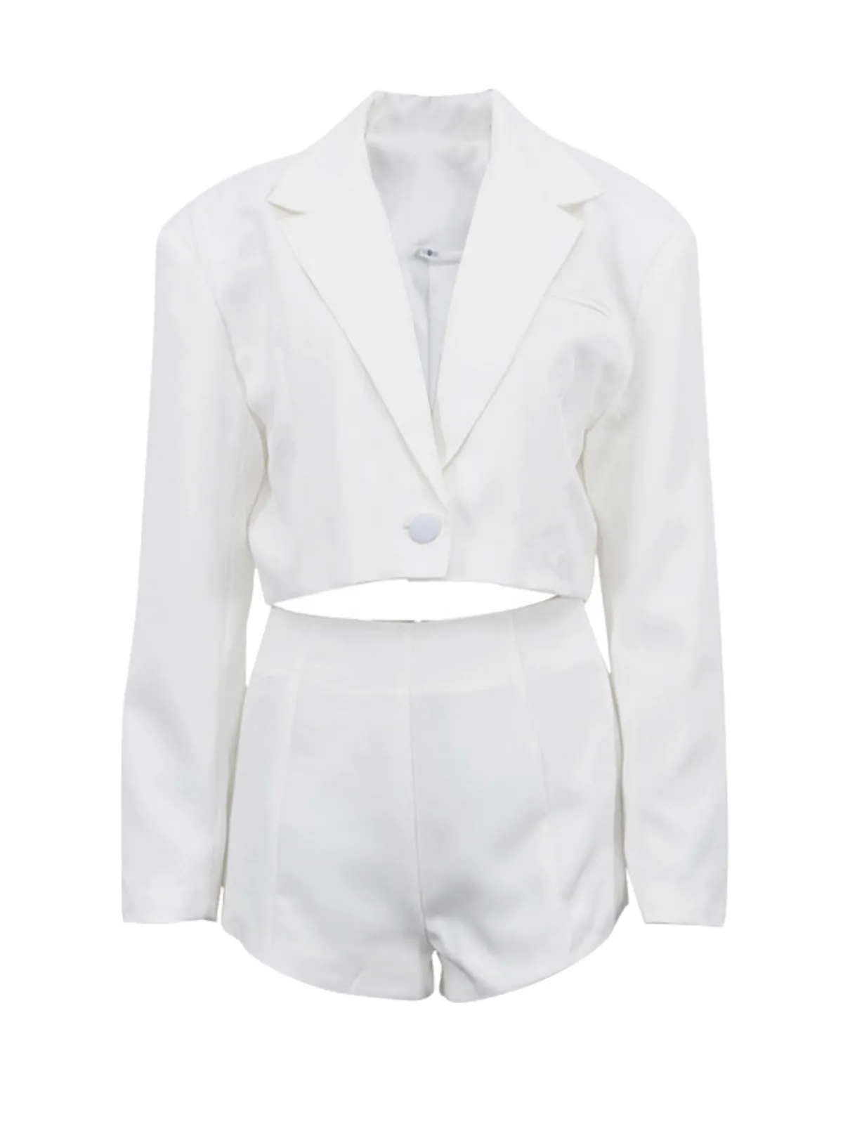 Xavira Folded Collar Cropped Shorts Set sold by Mew Mews product image thumbnail 4