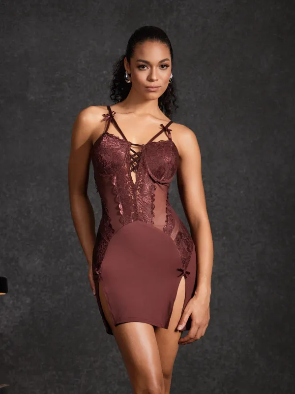 Velthris Spaghetti Corset Lace Mini Dress sold by Mew Mews