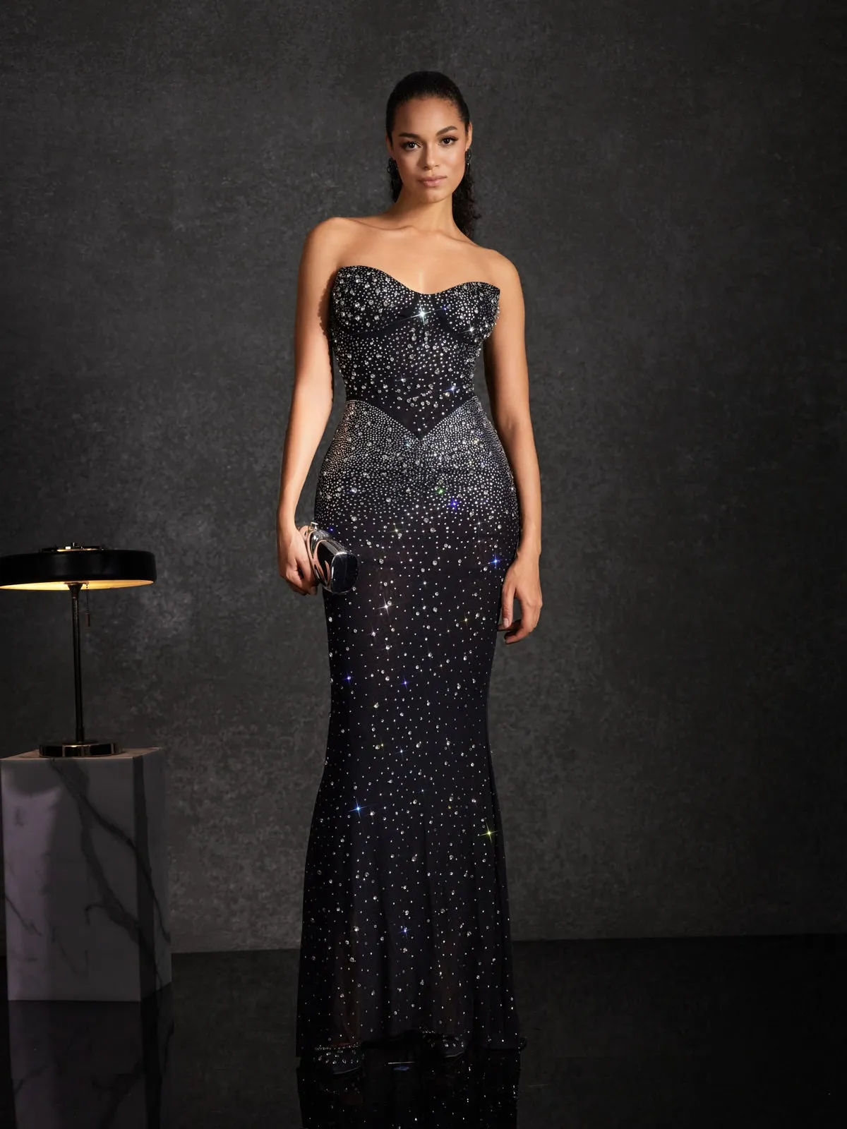 Bedagi Strapless Rhinestone Maxi Dress sold by Mew Mews product image thumbnail 3
