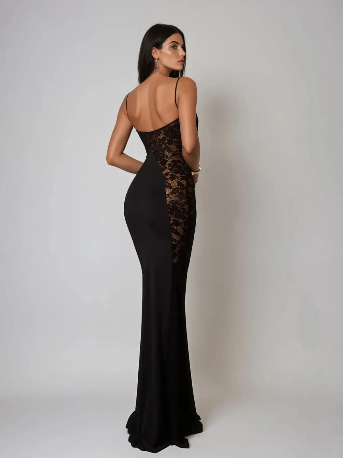 Zelqen Spaghetti Lace Maxi Dress sold by Mew Mews product image thumbnail 3