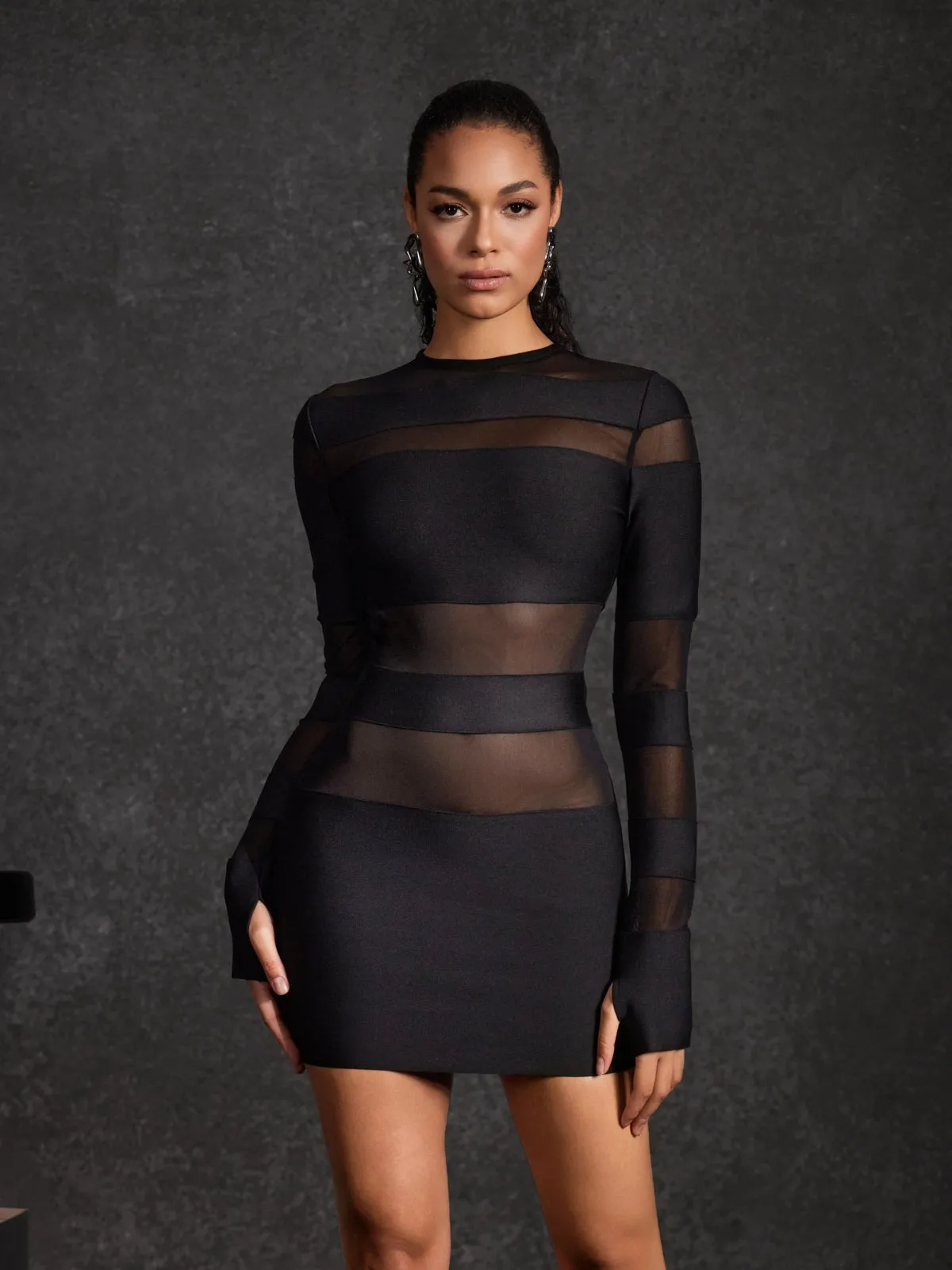 Velythar Long Sleeve Stripe Mini Dress sold by Mew Mews