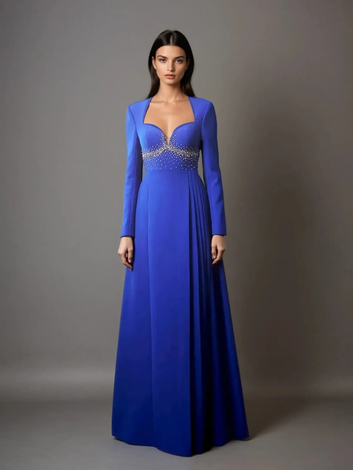 Kavyn Long Sleeve Rhinestone Maxi Dress sold by Mew Mews