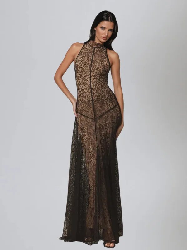 Qirex Sleeveless Lace Maxi Dress sold by Mew Mews