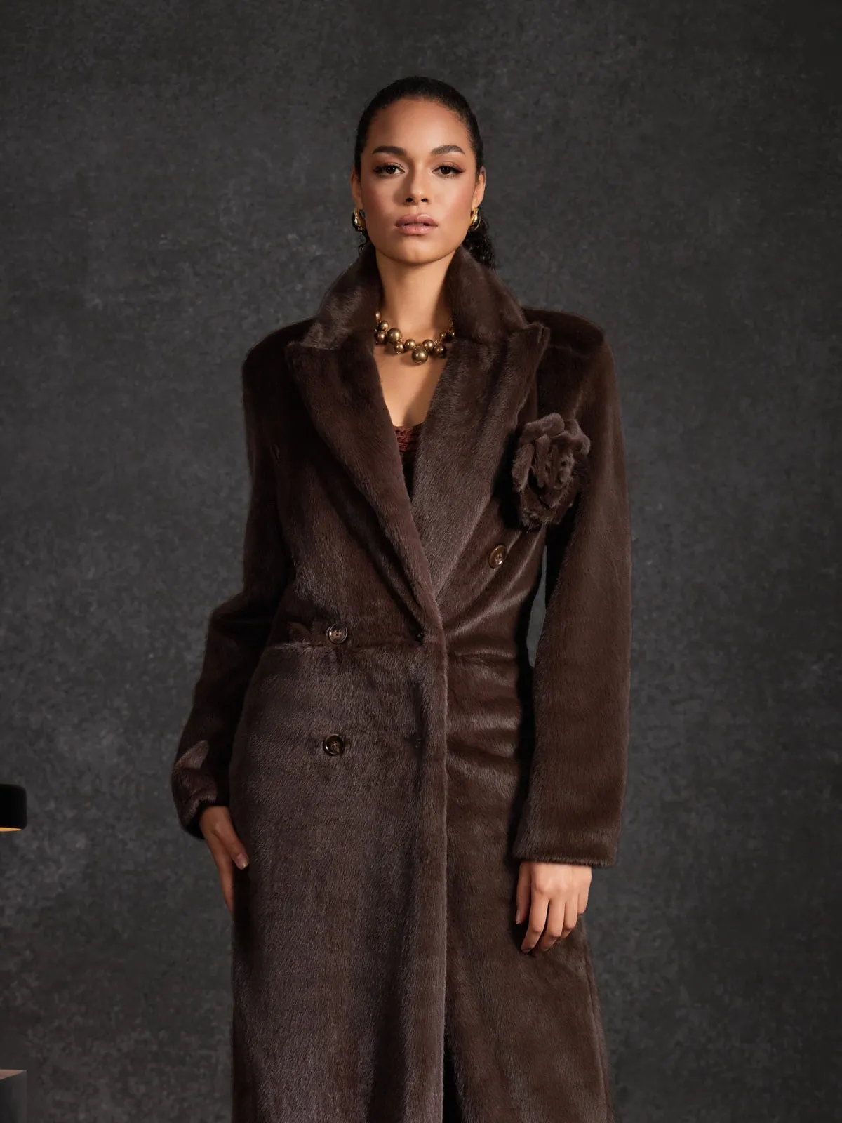 Belay Faux Fur Flower Coat sold by Mew Mews product image thumbnail 5