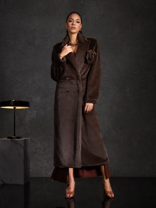 Belay Faux Fur Flower Coat sold by Mew Mews