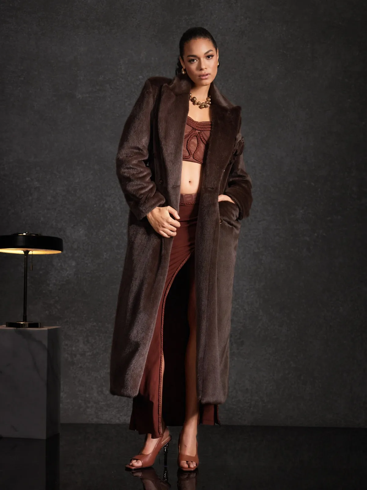 Belay Faux Fur Flower Coat sold by Mew Mews product image thumbnail 3