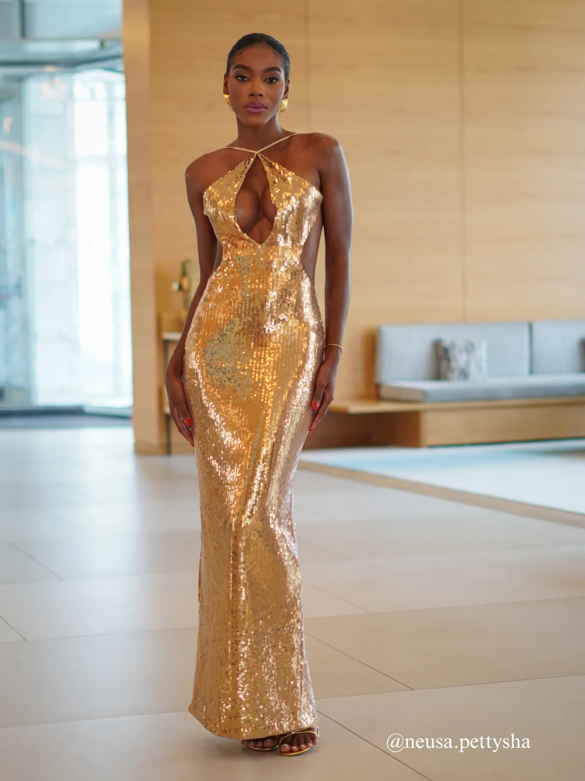 Gaiwan Cutout Sequin Maxi Dress sold by Mew Mews