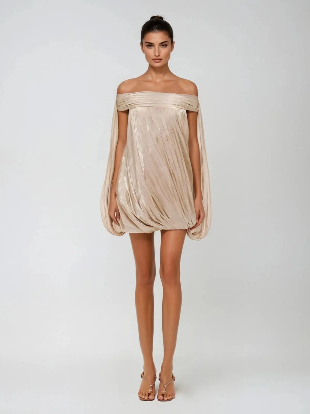 Teryx Off Shoulder Ruched Mini Dress sold by Mew Mews