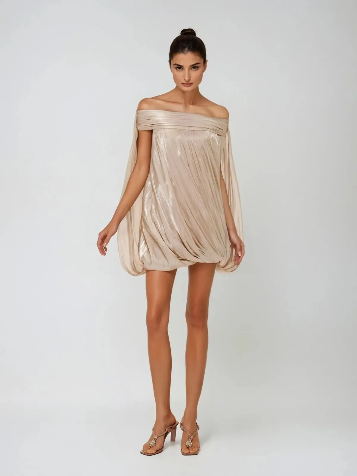 Teryx Off Shoulder Ruched Mini Dress sold by Mew Mews product image thumbnail 2
