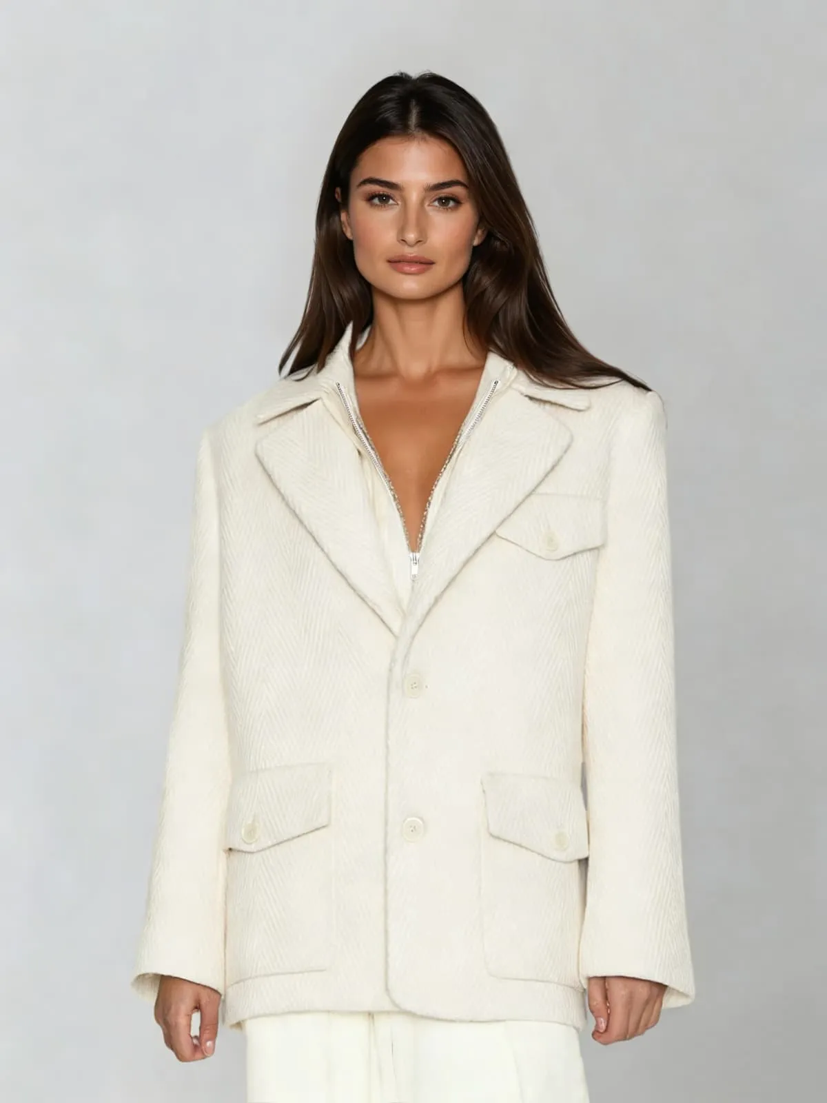 Wexoryn Folded Collar Wool Coat sold by Mew Mews