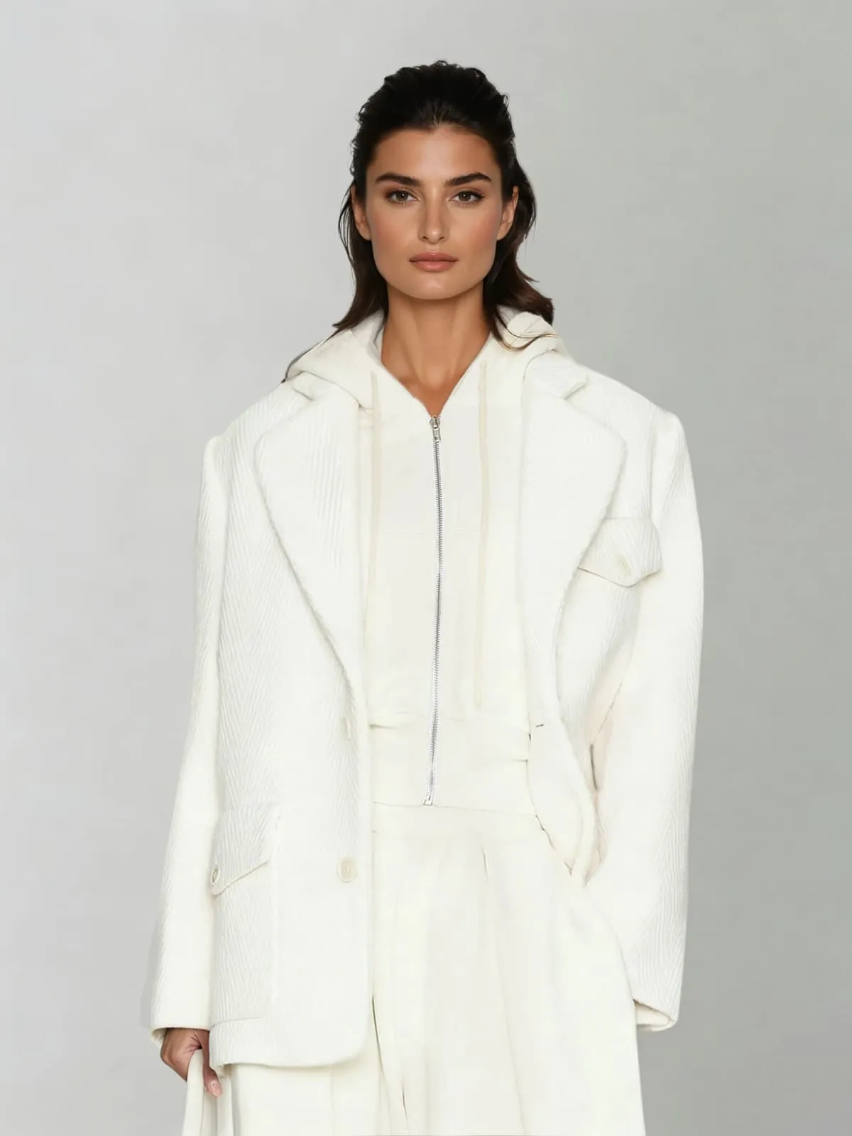 Wexoryn Folded Collar Wool Coat sold by Mew Mews product image thumbnail 3