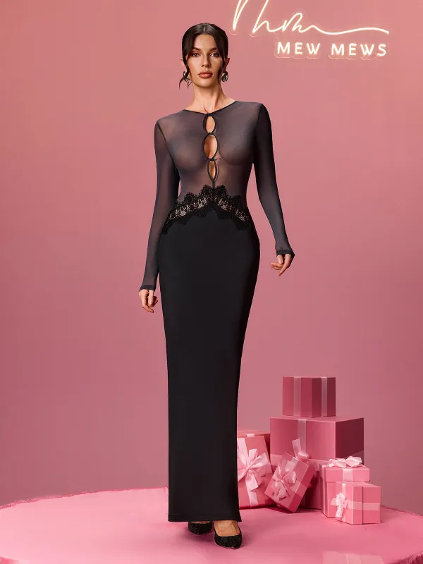 Drizelle Long Sleeve Cutout Twiested Maxi Dress sold by Mew Mews
