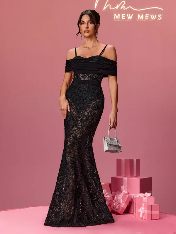 Boyka Spaghetti Embroidered Maxi Dress made by Mew Mews