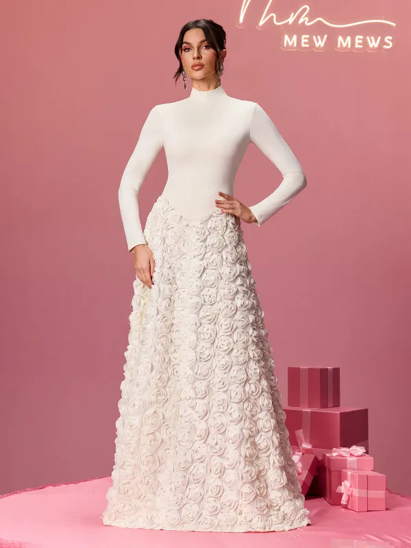 Aldram Long Sleeve Flower Maxi Dress sold by Mew Mews