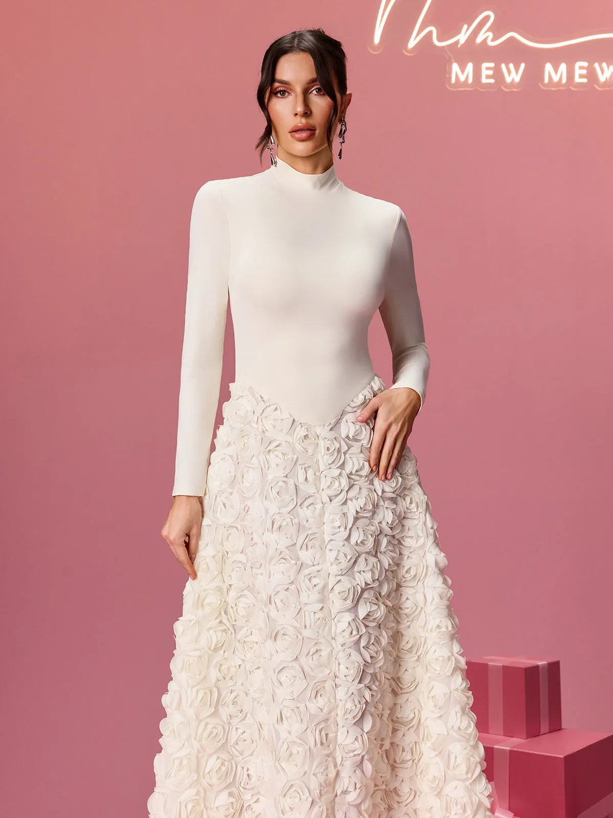 Aldram Long Sleeve Flower Maxi Dress sold by Mew Mews product image thumbnail 3