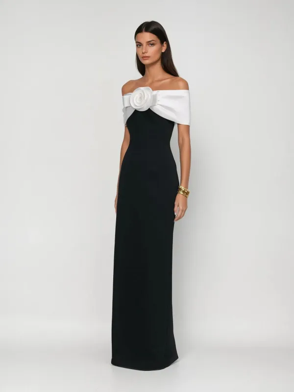 Poryxel Off Shoulder Flower Maxi Dress sold by Mew Mews