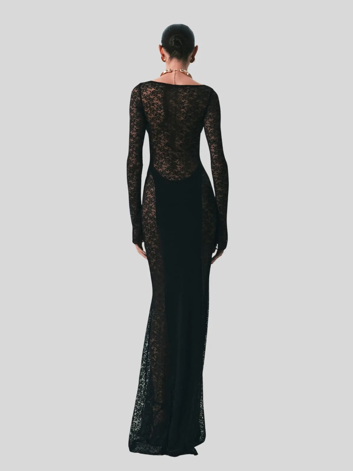 Koryxel U Neck Cutout Maxi Dress In Black sold by Mew Mews product image thumbnail 4