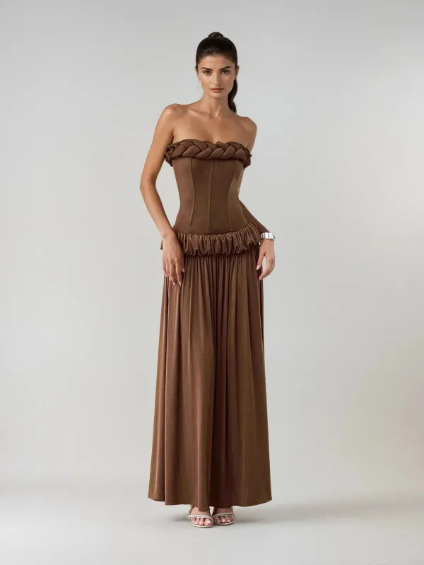 Ixorae Strapless Twisted Maxi Dress sold by Mew Mews