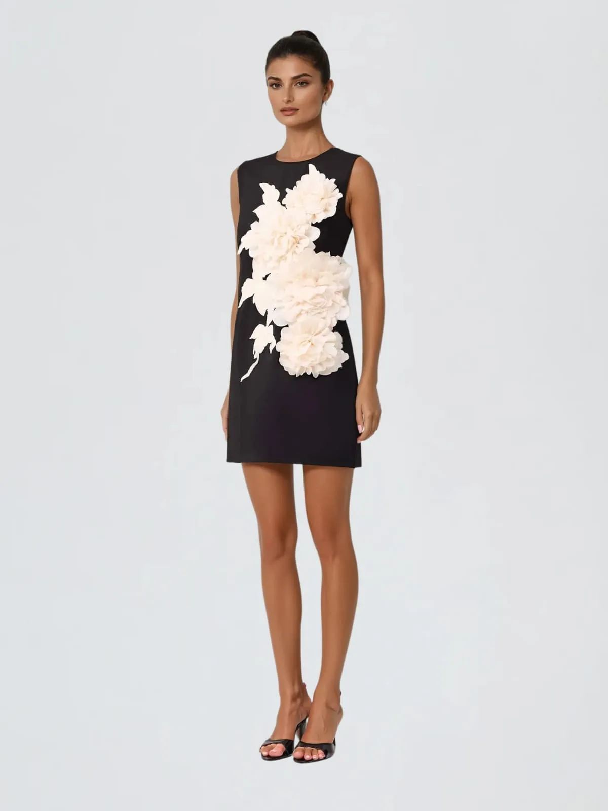 Exvila Sleeveless Flower Mini Dress sold by Mew Mews product image thumbnail 2