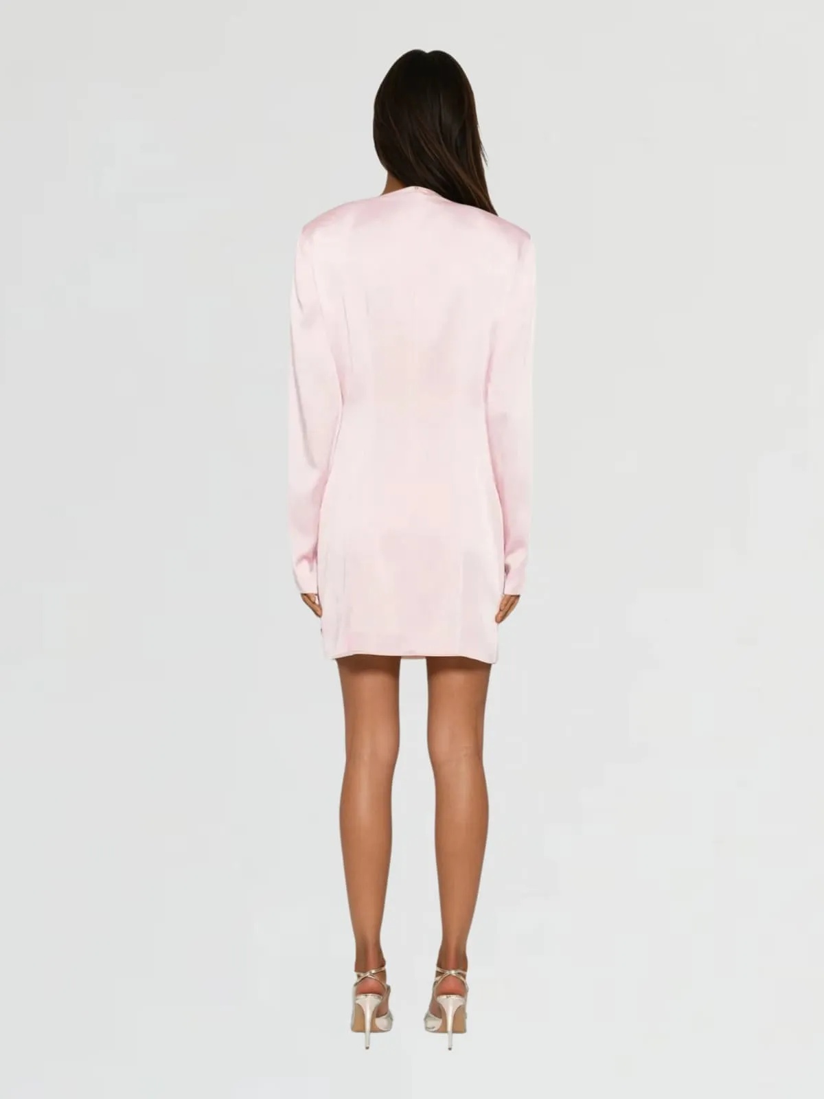 Jounceor V Neck Satin Ruched Mini Dress sold by Mew Mews product image thumbnail 3