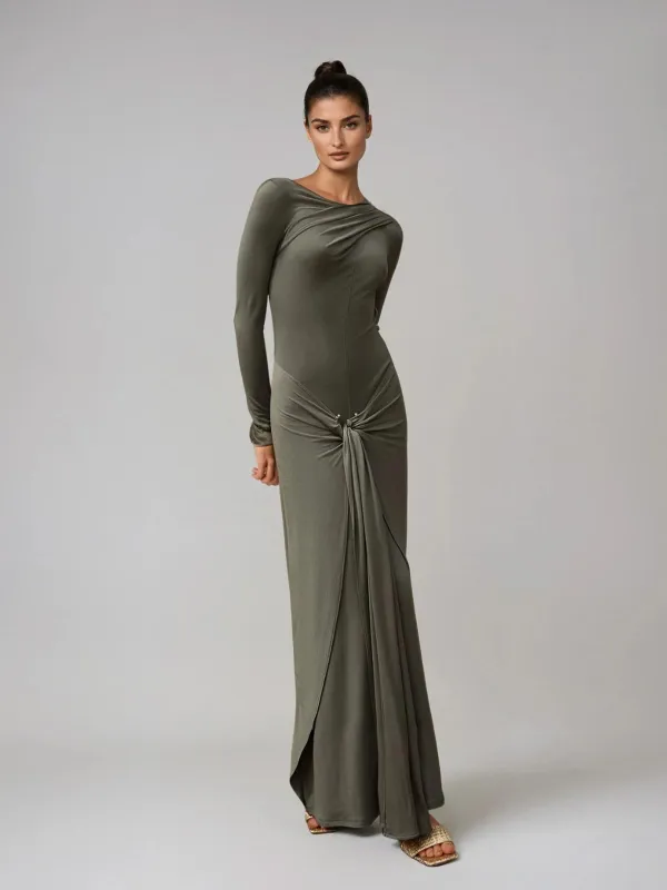 Jovectra Long Sleeve Draped Maxi Dress sold by Mew Mews