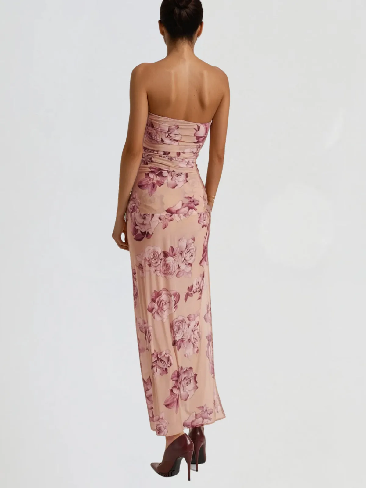 Sylqen Strapless Flower Split Maxi Dress sold by Mew Mews product image thumbnail 3