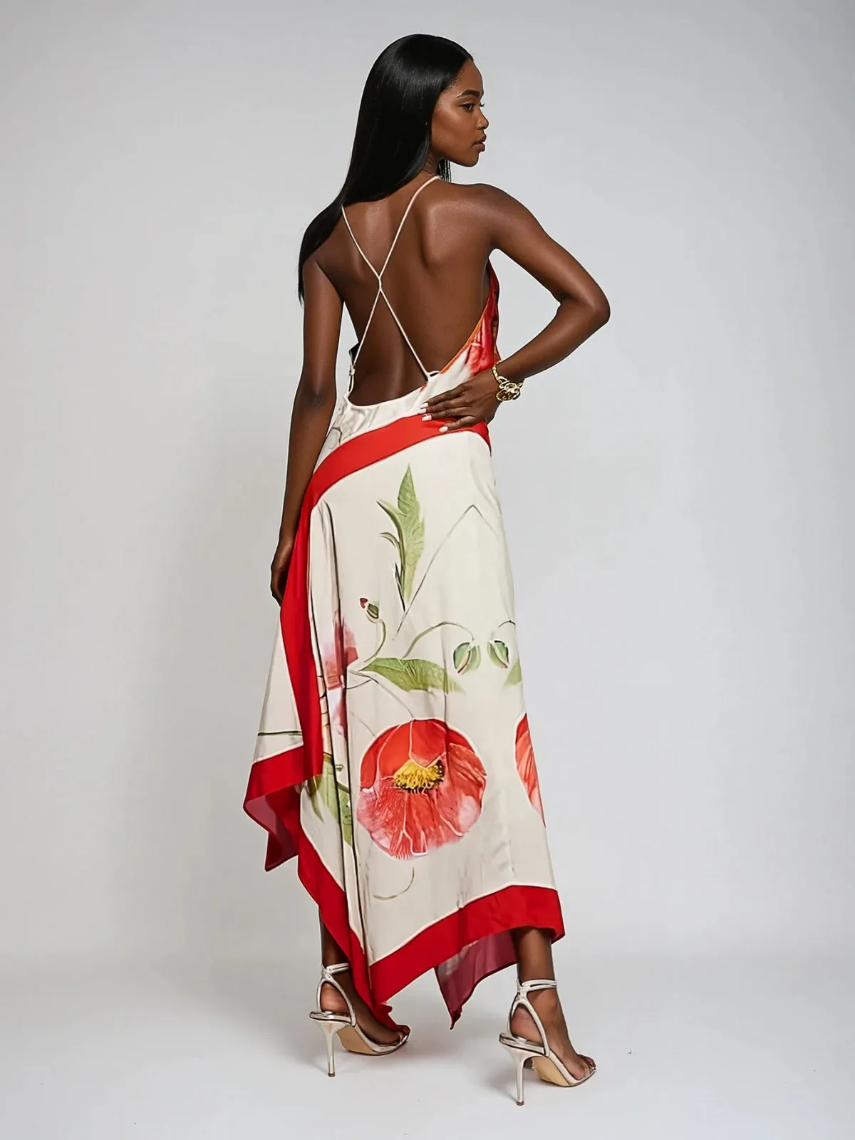 Gravira Cowl Neck Floral Maxi Dress sold by Mew Mews product image thumbnail 4