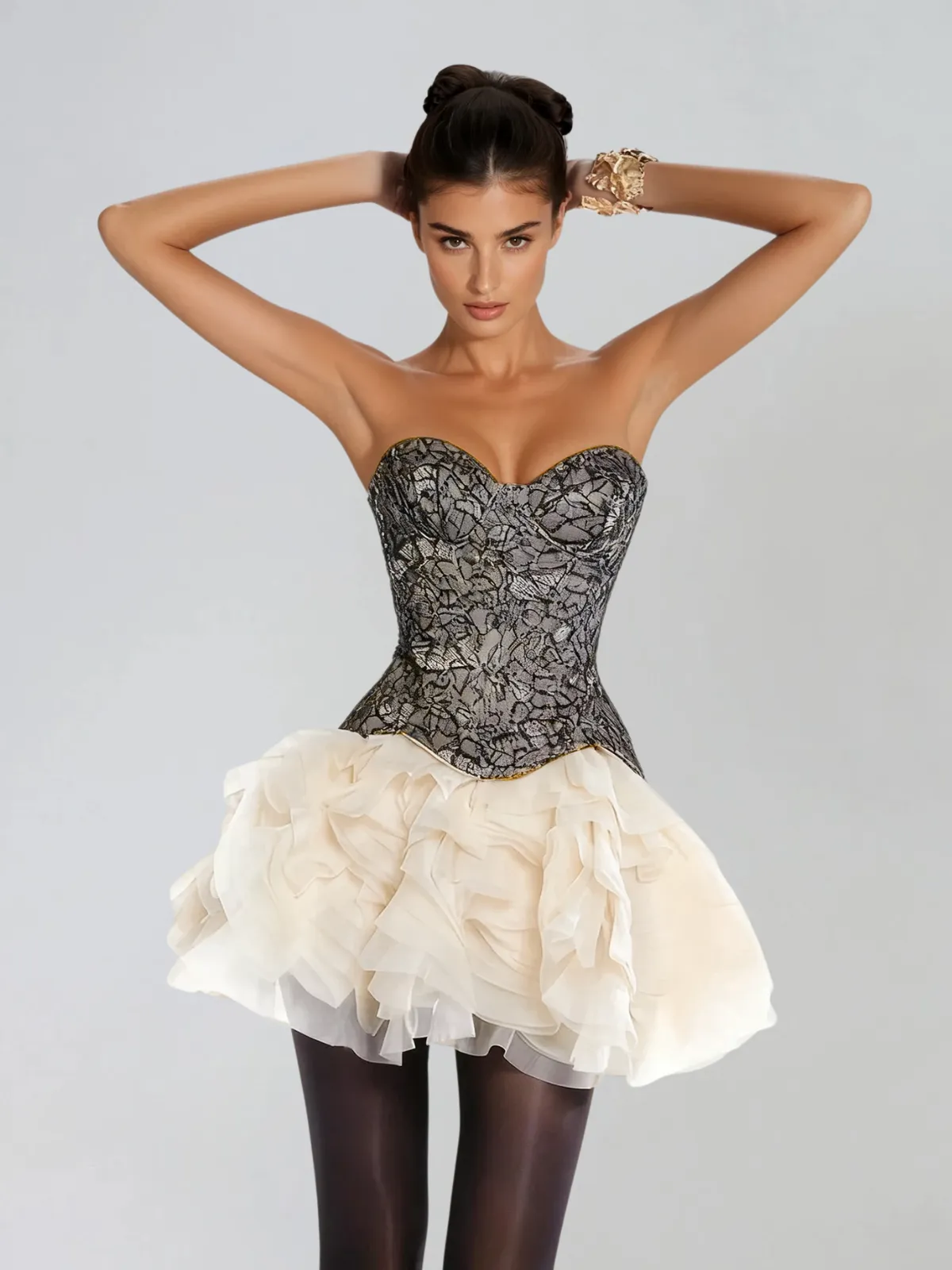 Klyvora Strapless Lace Up Tulle Skirt Set sold by Mew Mews product image thumbnail 3