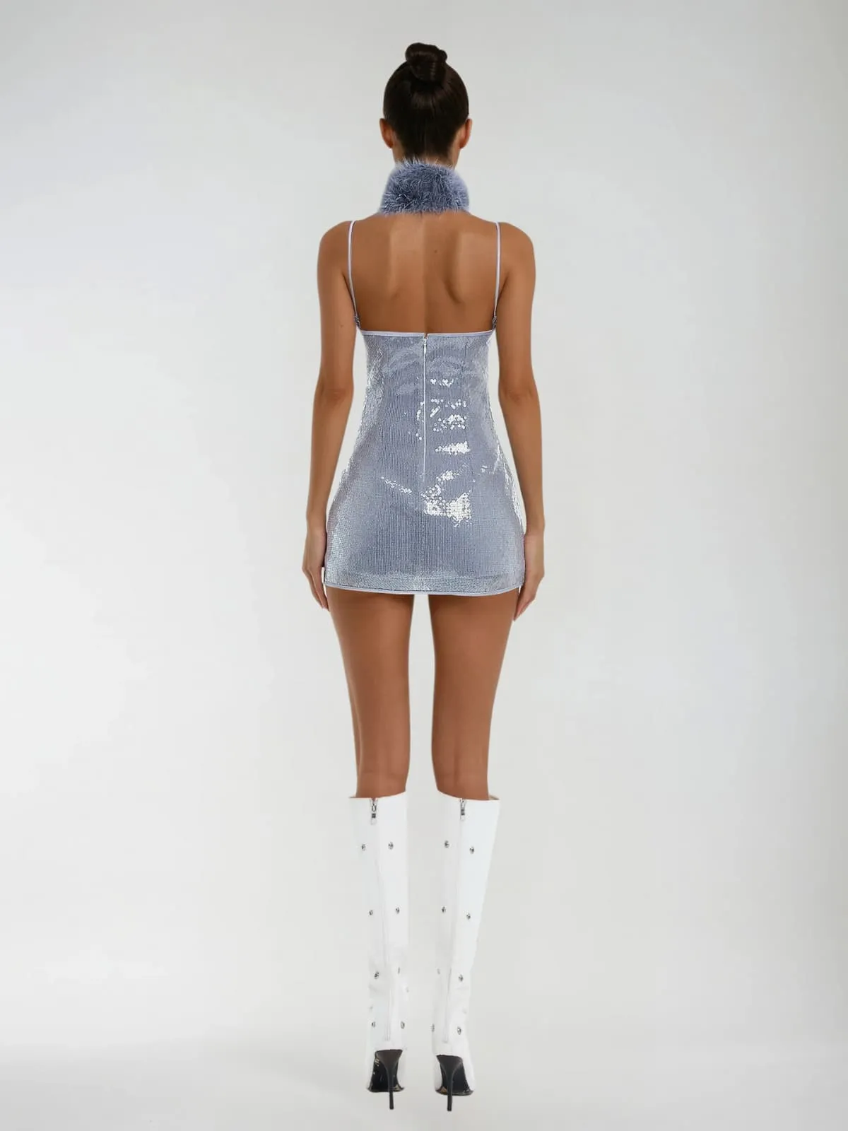 Tovexra Spaghetti Sequin Mini Dress sold by Mew Mews product image thumbnail 4