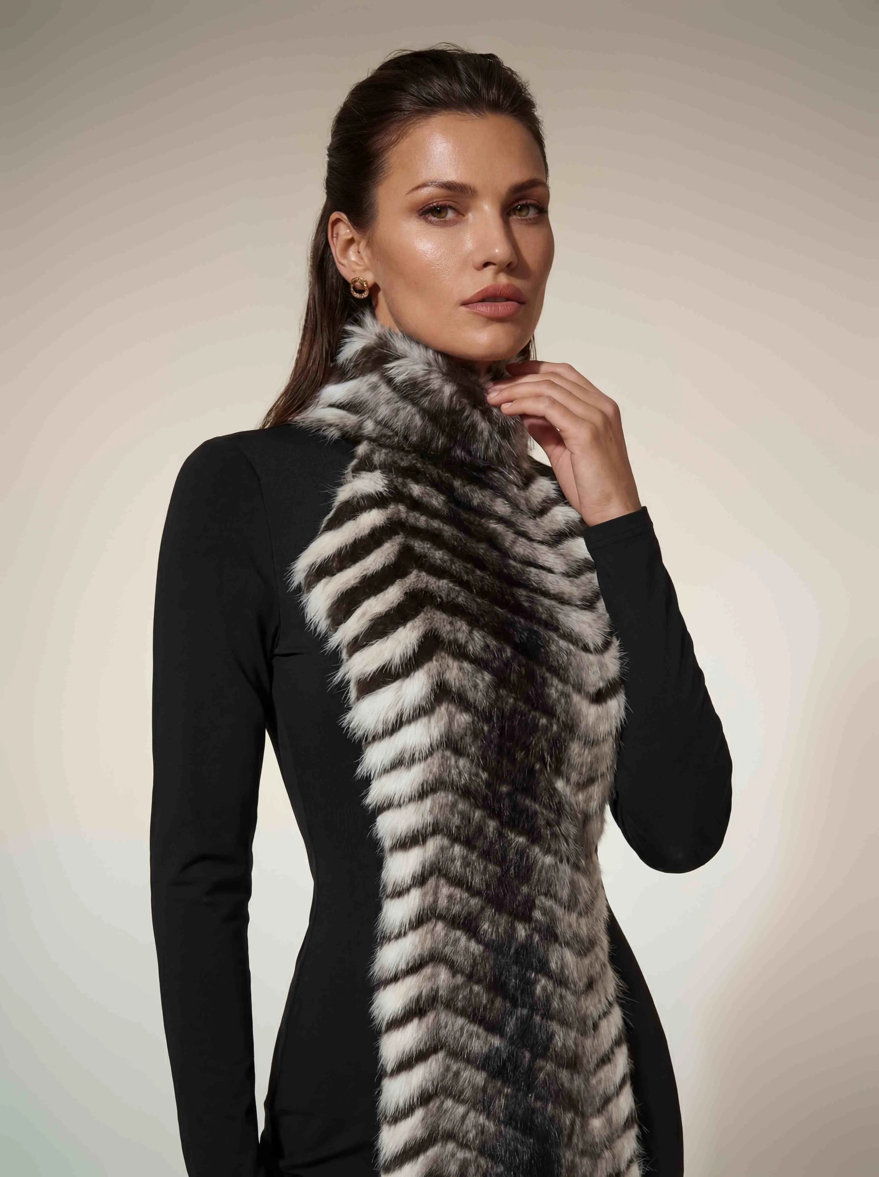 Hadeanix Halterneck Faux Fur Mini Dress sold by Mew Mews product image thumbnail 4