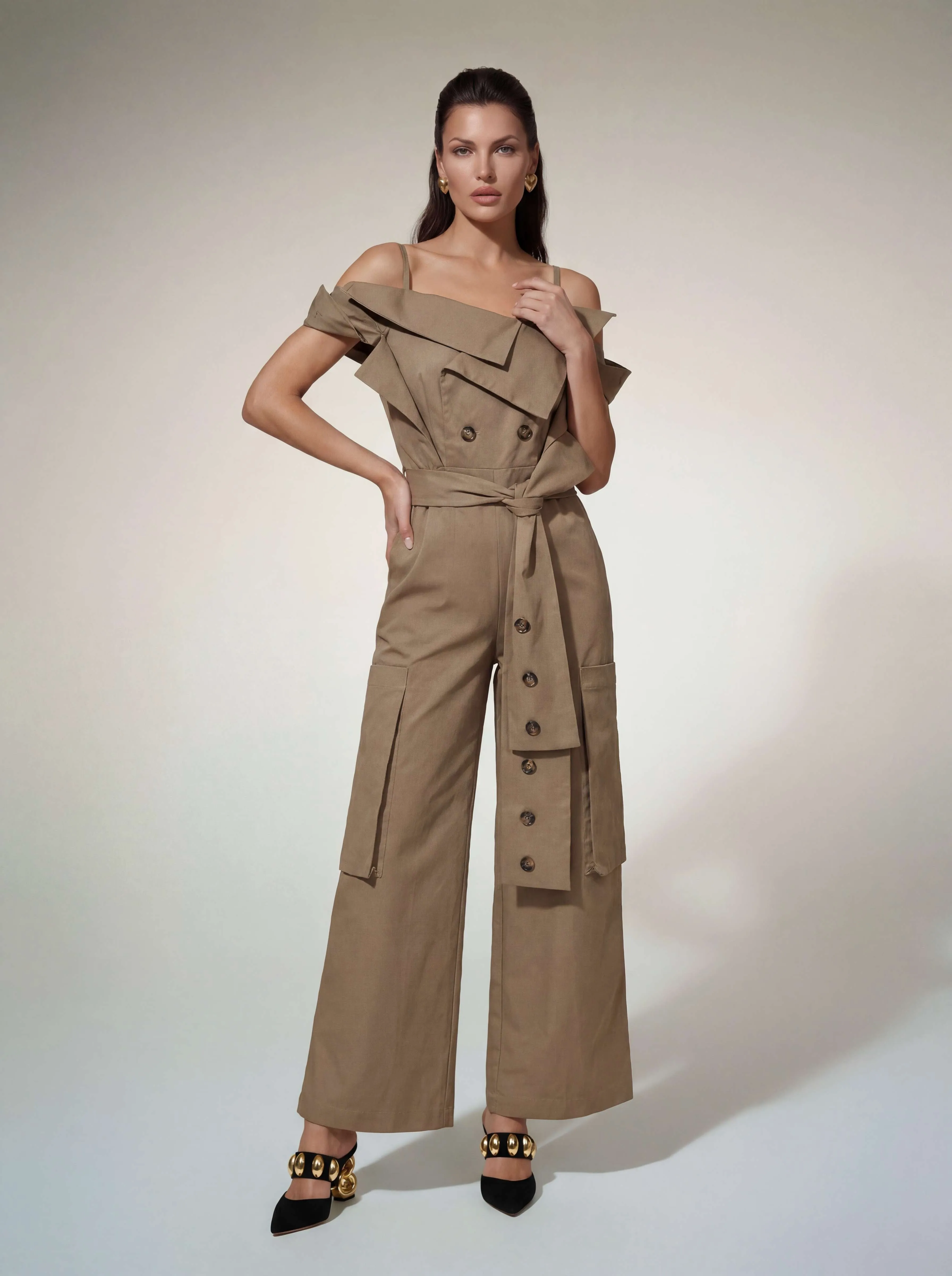 Antares Spaghetti Tie Up Jumpsuit sold by Mew Mews