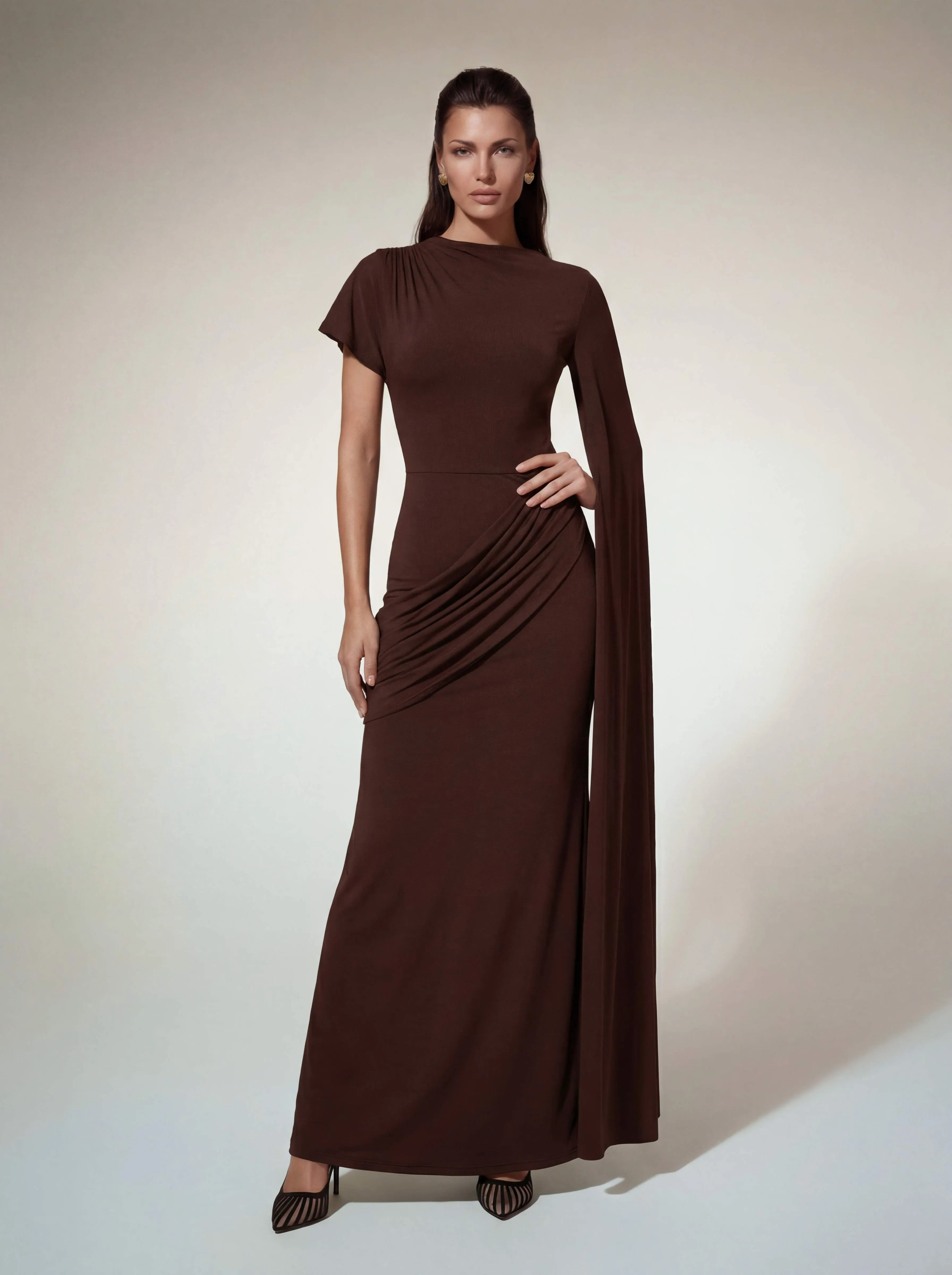 Tyvex Short Sleeve Draped Maxi Dress sold by Mew Mews product image thumbnail 3