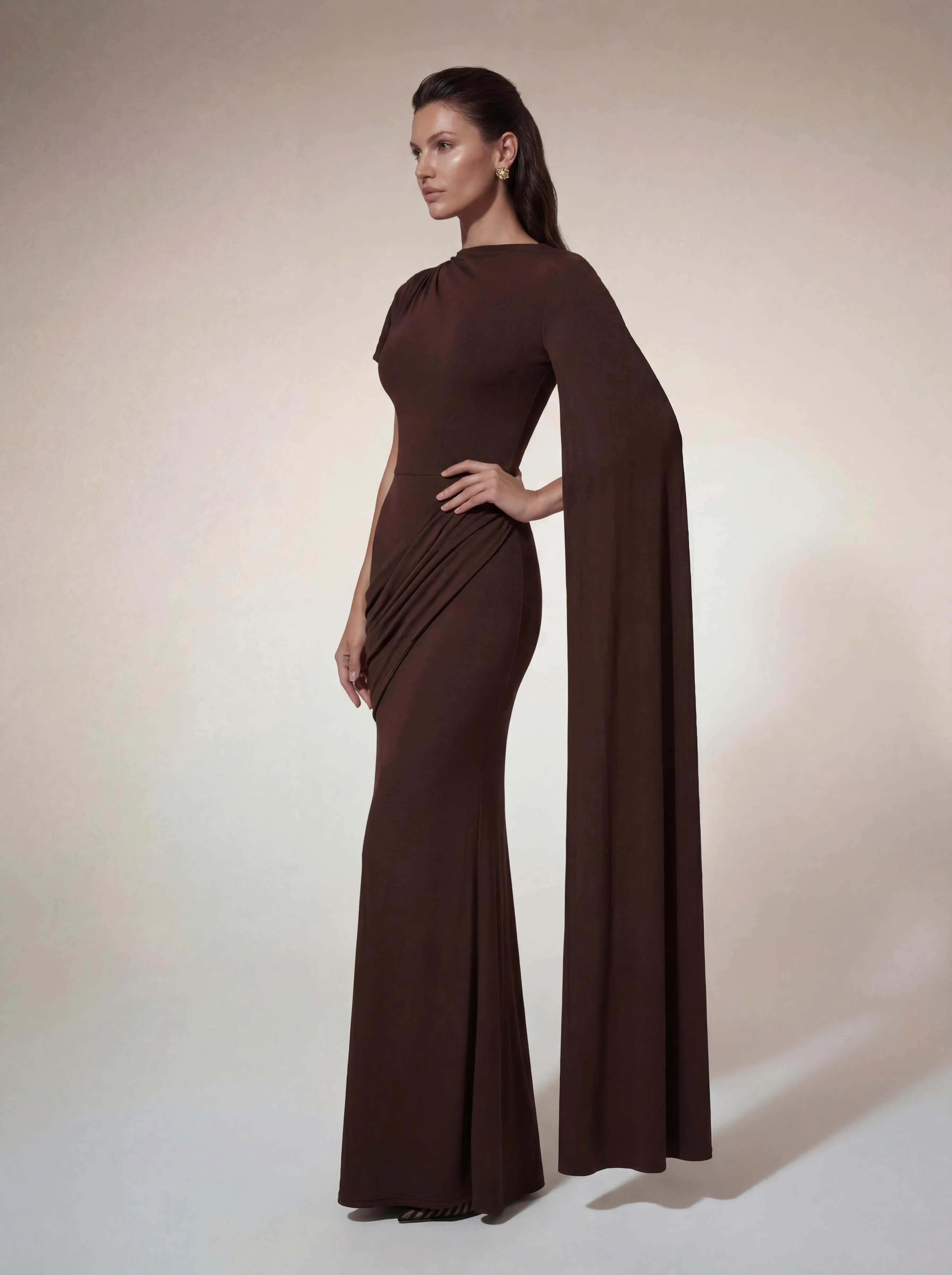 Tyvex Short Sleeve Draped Maxi Dress sold by Mew Mews product image thumbnail 2