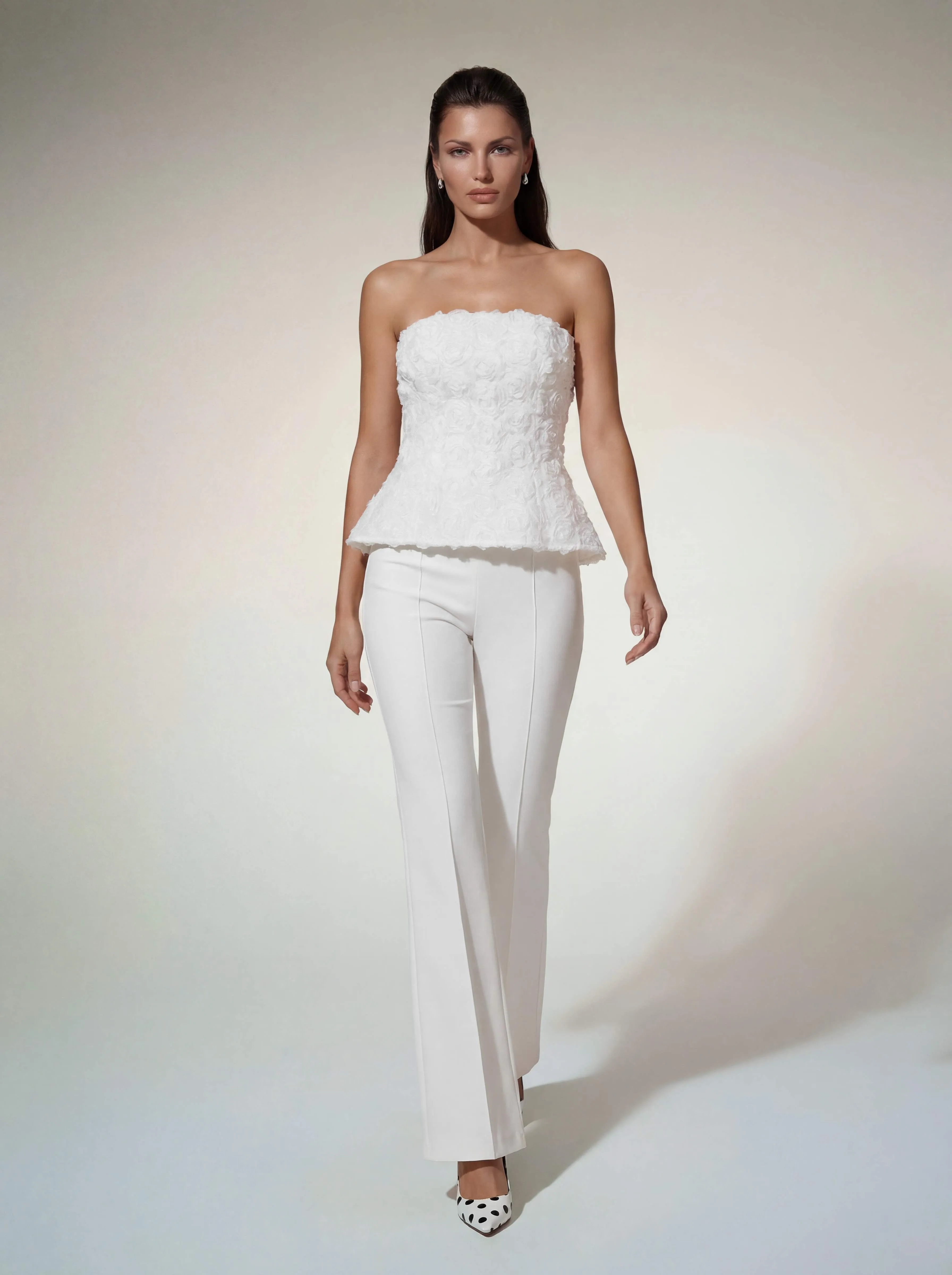 Glyxen Strapless Flower Flare Pants Set sold by Mew Mews
