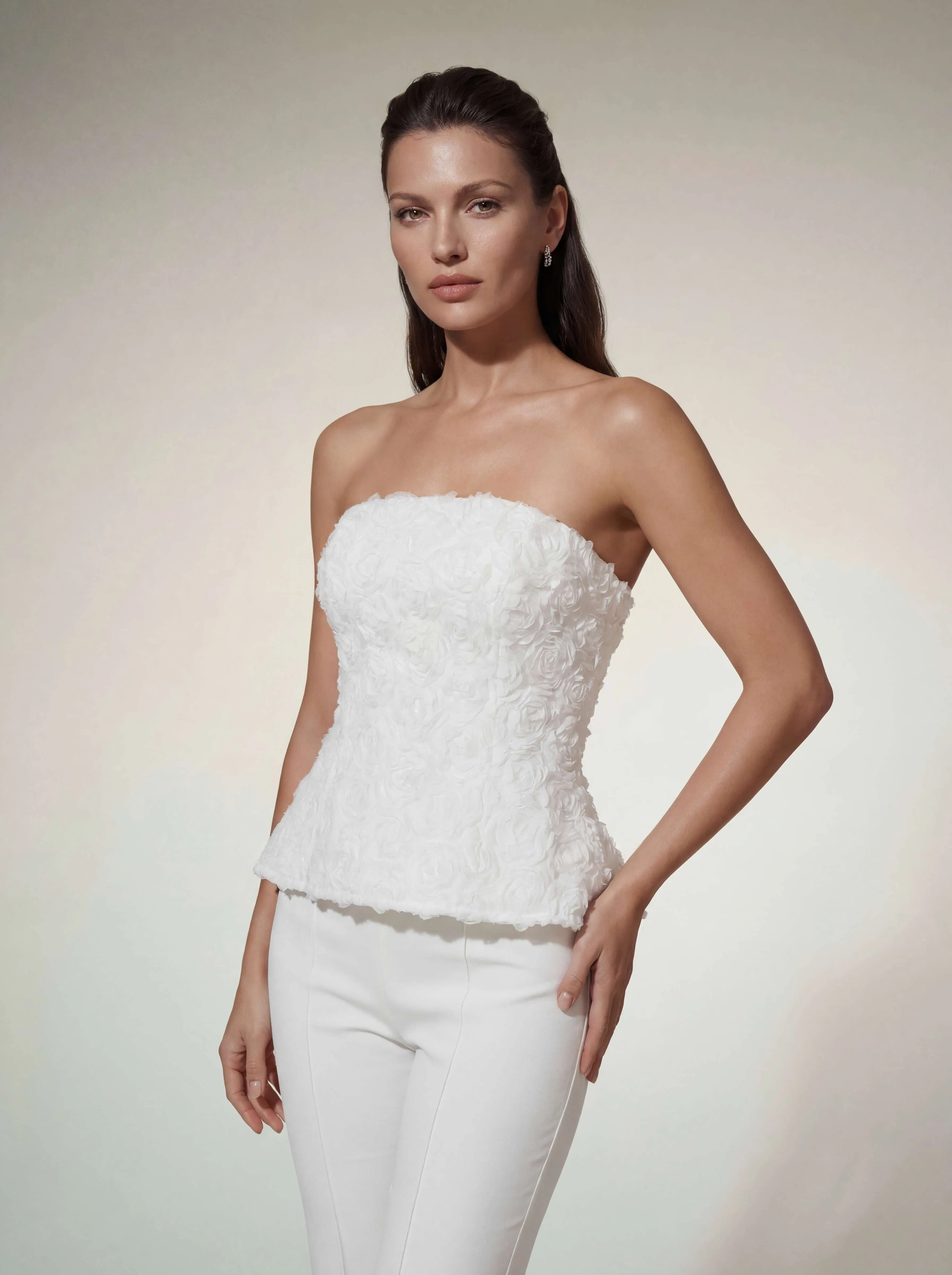 Glyxen Strapless Flower Flare Pants Set sold by Mew Mews product image thumbnail 2