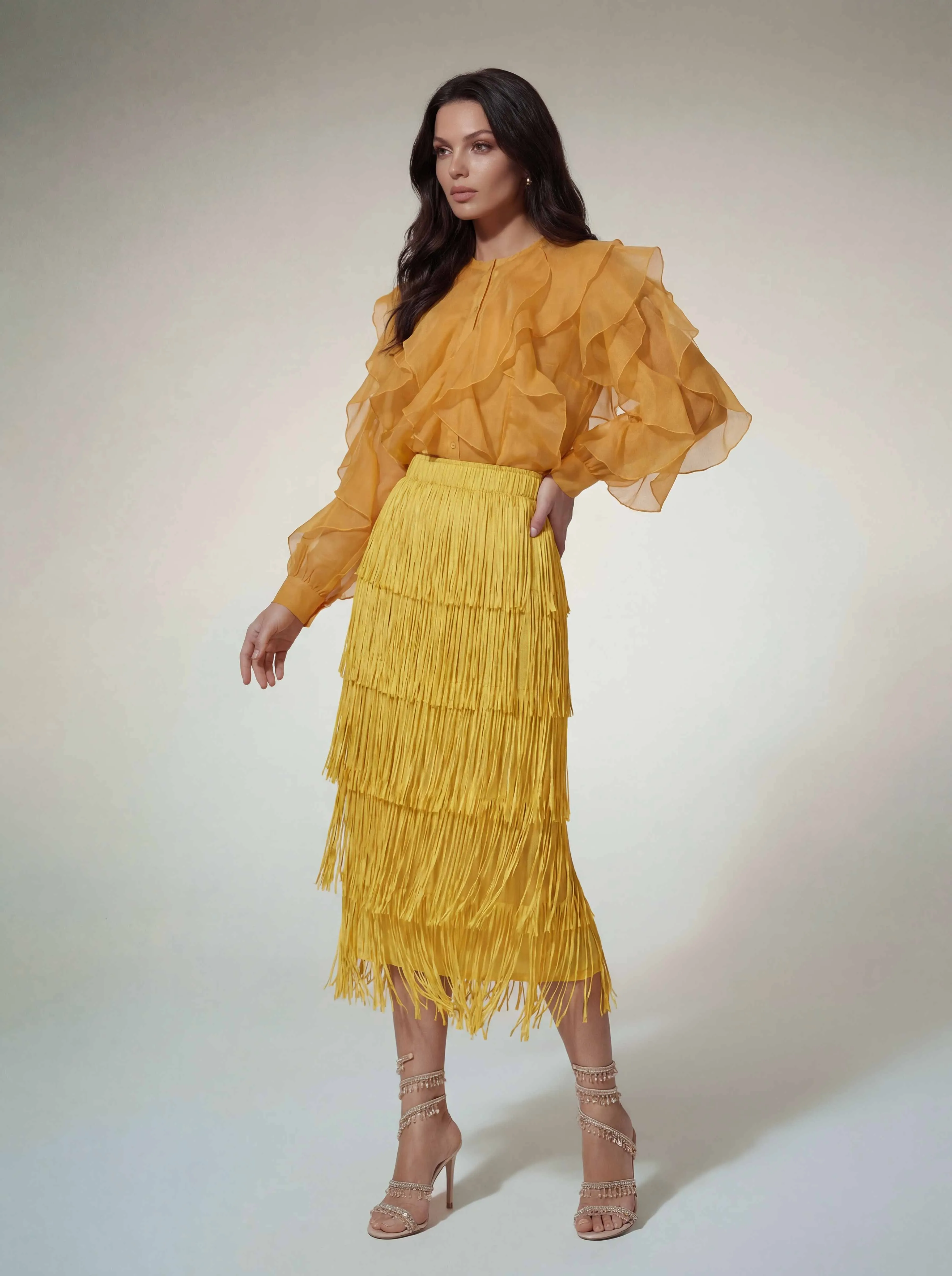 Doryxel Ruffle Fringe Skirt Set sold by Mew Mews product image thumbnail 5