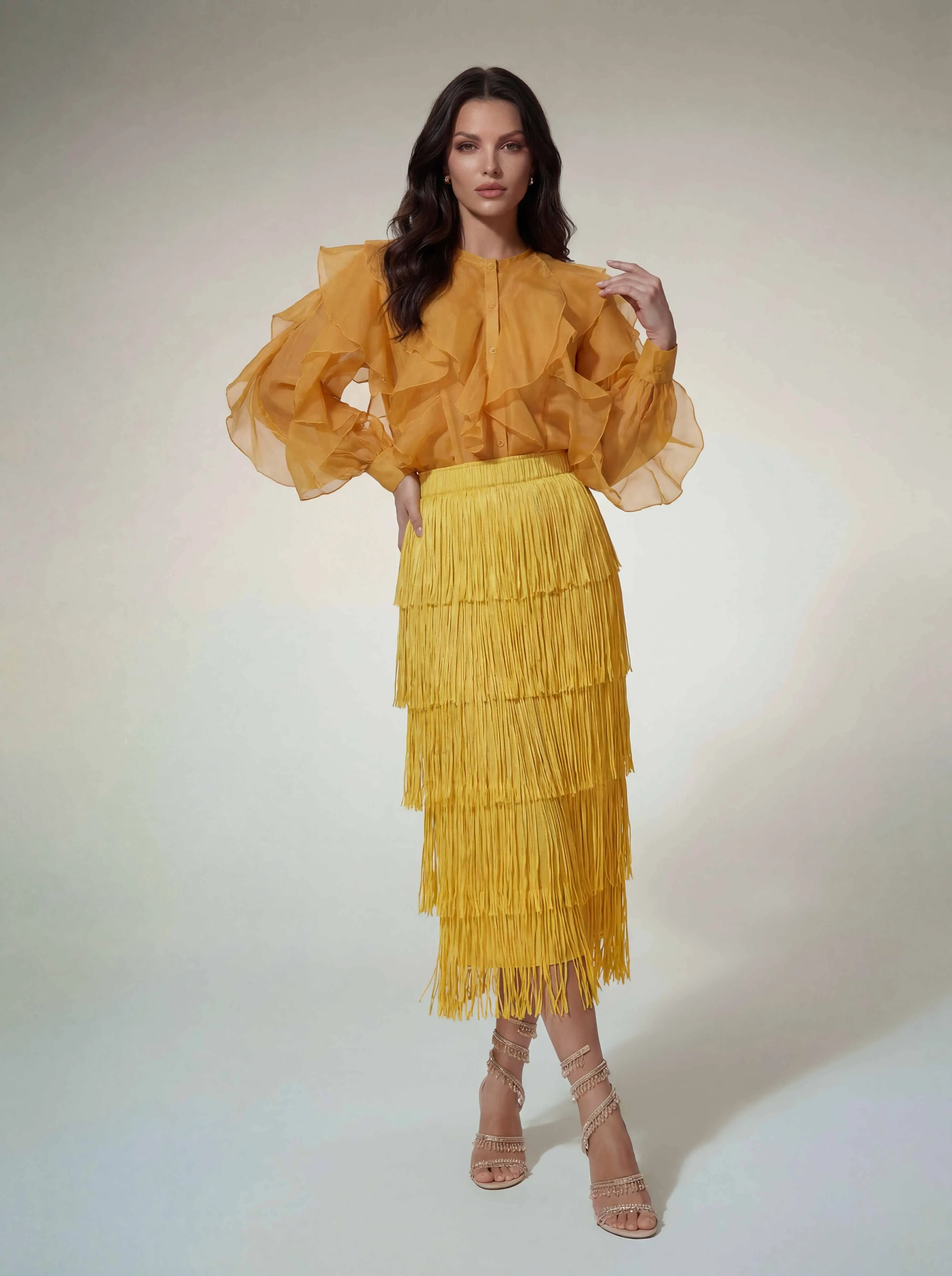 Doryxel Ruffle Fringe Skirt Set sold by Mew Mews product image thumbnail 4