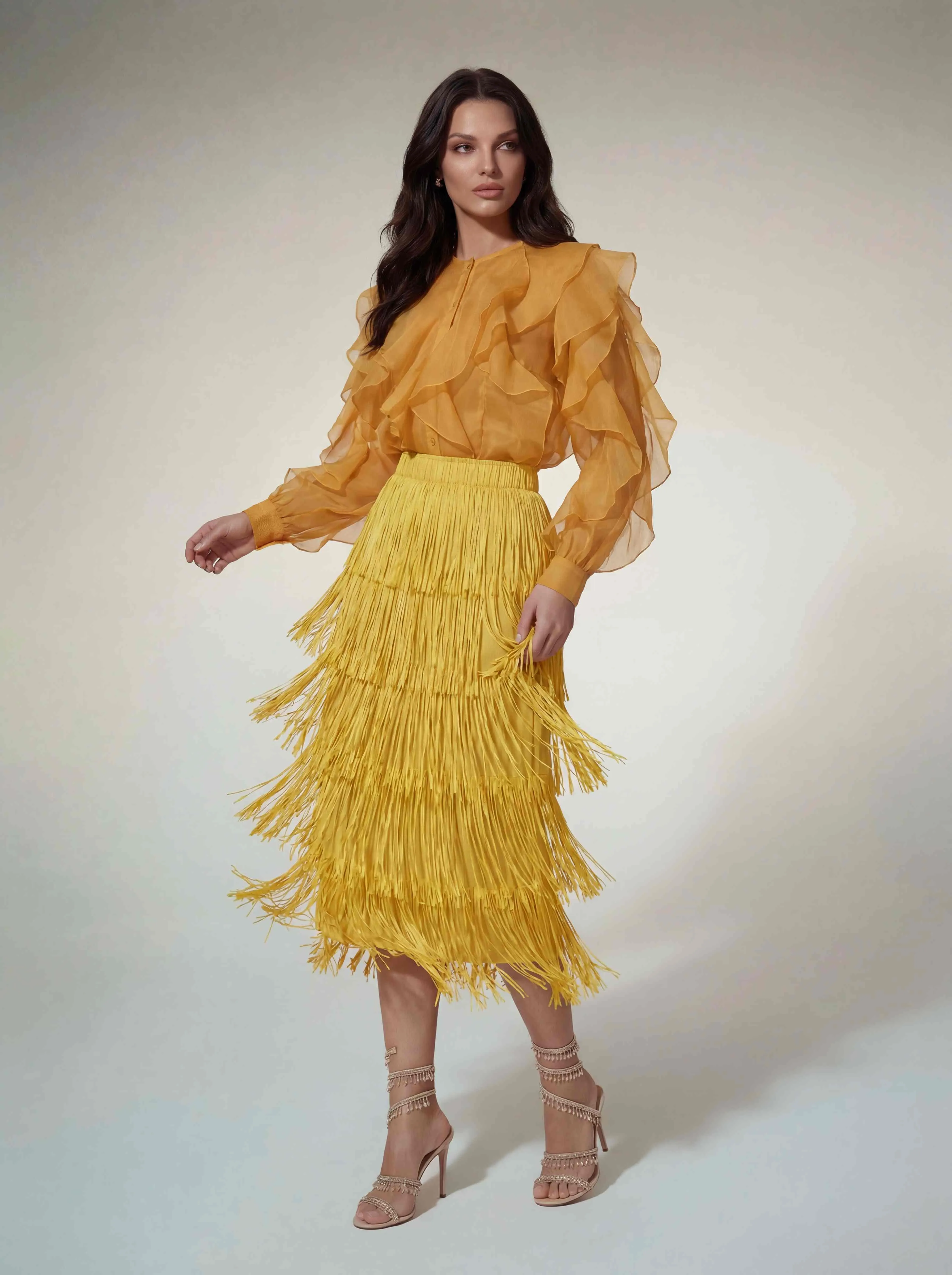 Doryxel Ruffle Fringe Skirt Set sold by Mew Mews product image thumbnail 2