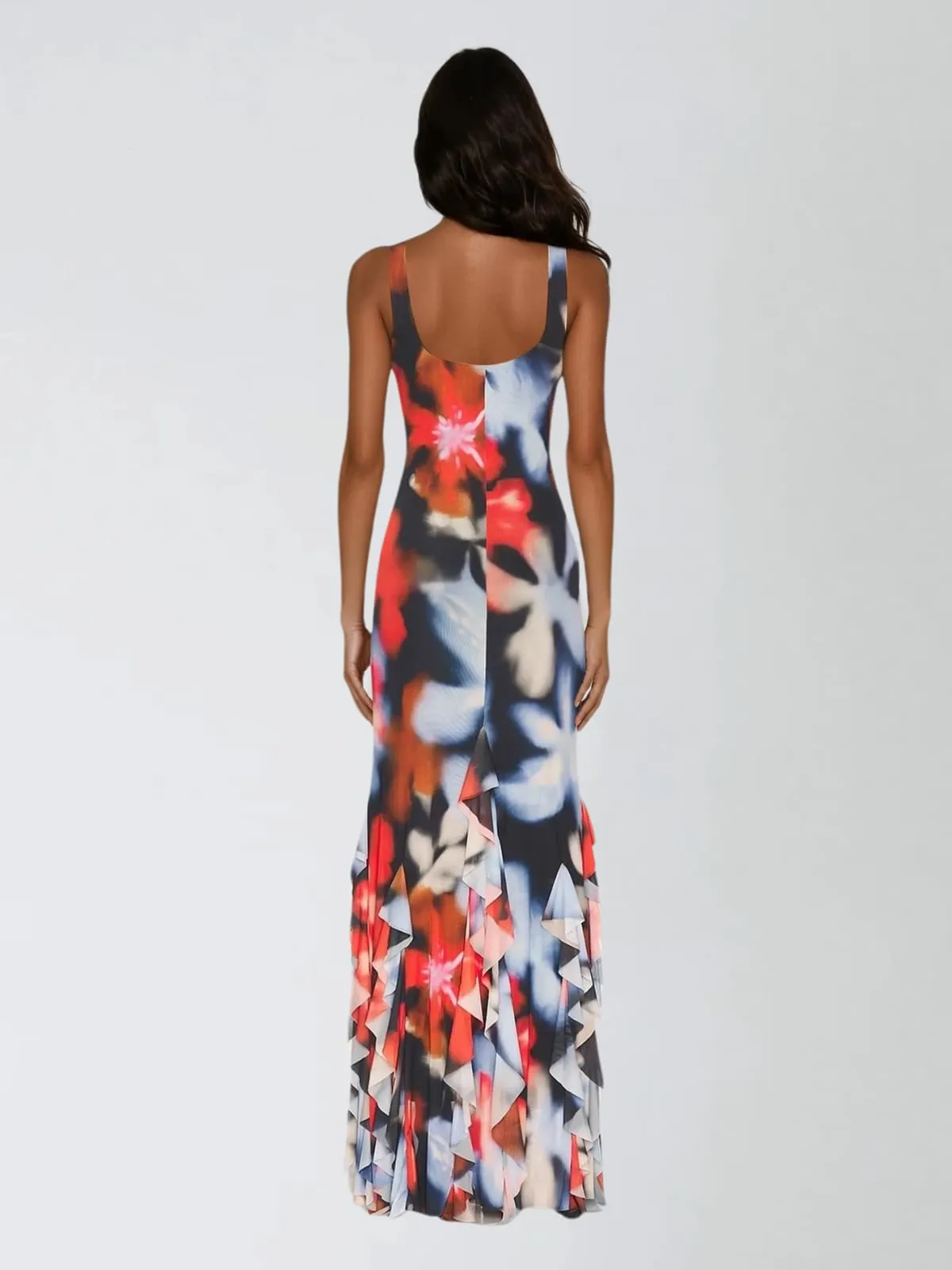 Soryvila Sleeveless Floral Ruffle Maxi Dress sold by Mew Mews product image thumbnail 2