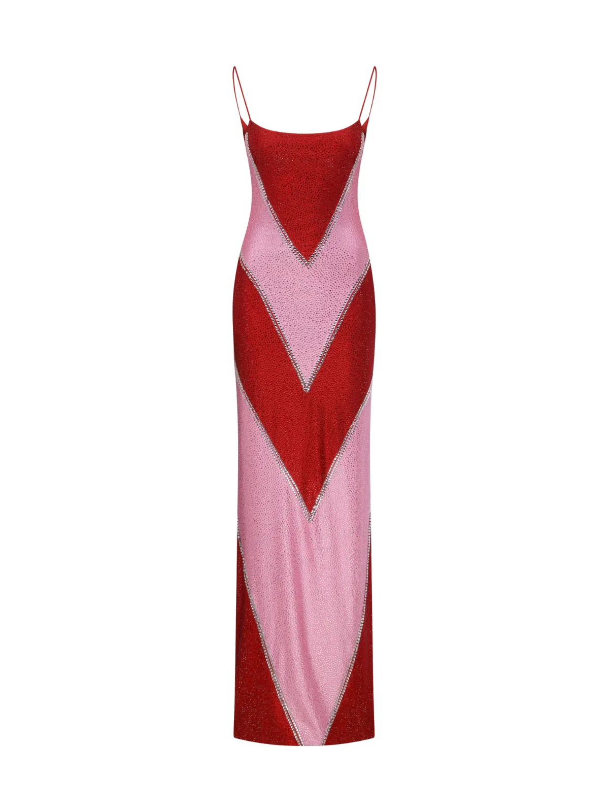 Velyqen Spaghetti Rhinestone Maxi Dress In Red sold by Mew Mews product image thumbnail 4