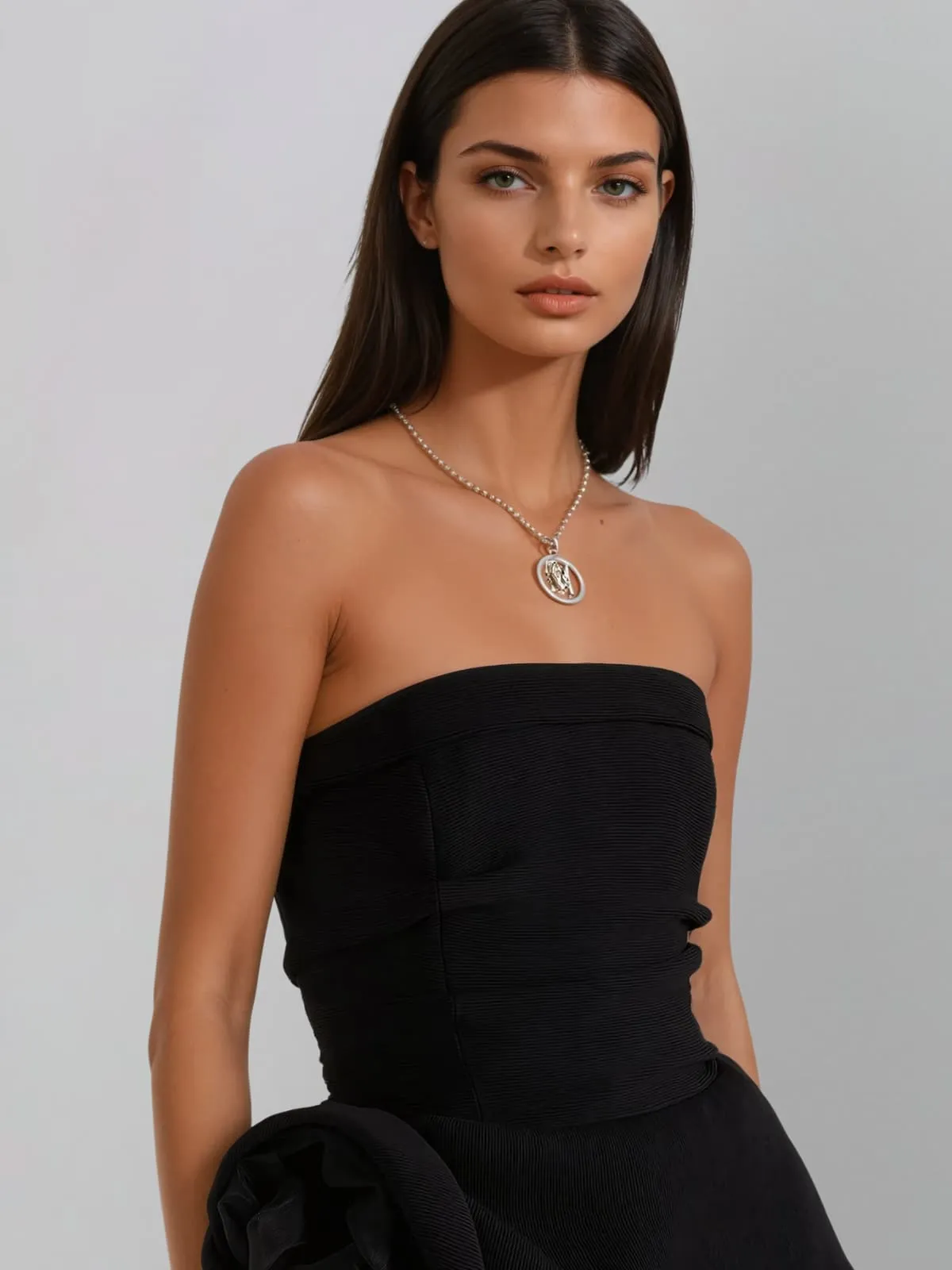 Uxvila Strapless Flower Mini Dress sold by Mew Mews product image thumbnail 3