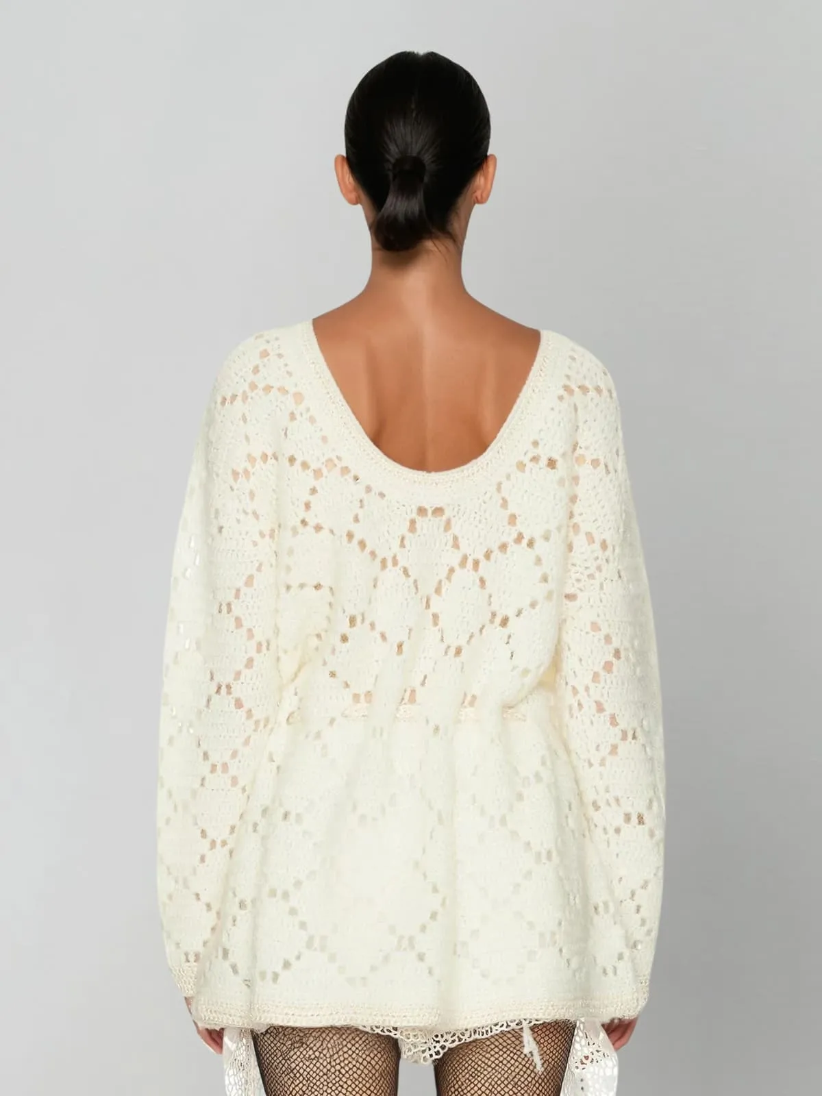 Bexvila Long Sleeve Cutout Knit Mini Dress sold by Mew Mews product image thumbnail 4