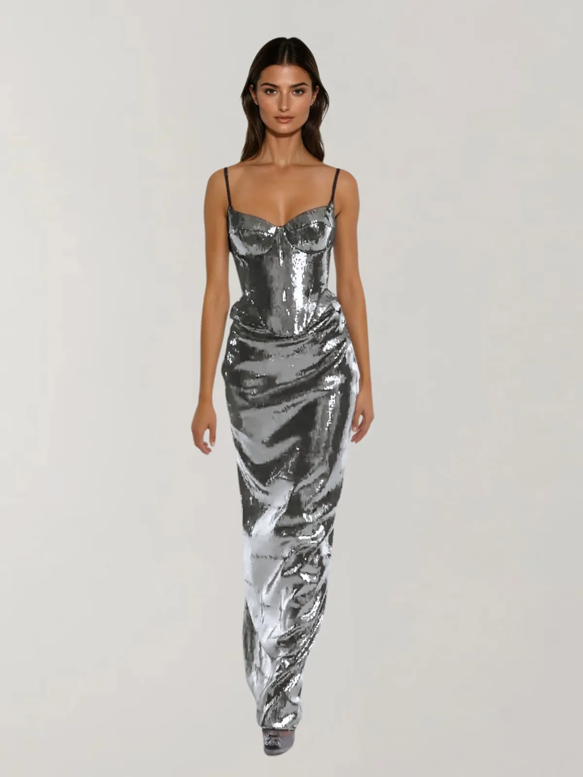 Gynvora Spaghetti Lace Up Sequin Skirt Set sold by Mew Mews product image thumbnail 2