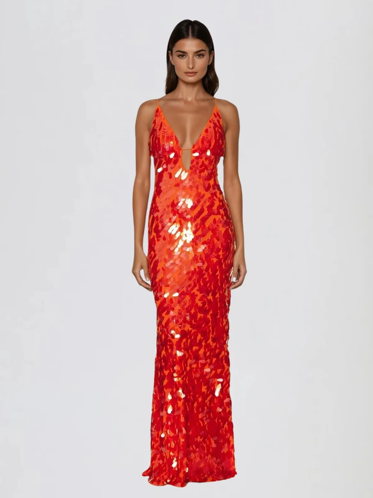 Foryqen Spaghetti Sequin Maxi Dress sold by Mew Mews