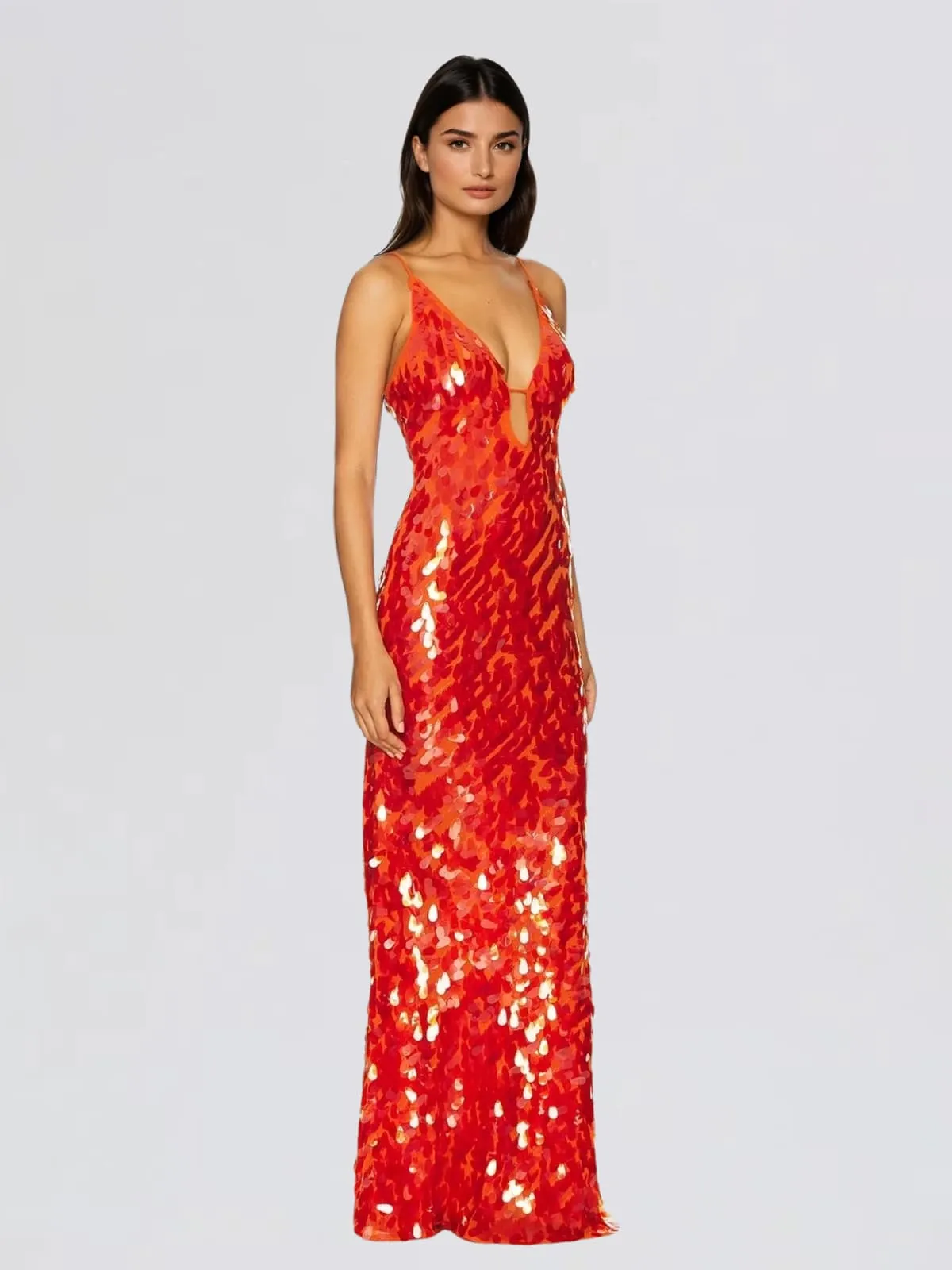 Foryqen Spaghetti Sequin Maxi Dress sold by Mew Mews product image thumbnail 2