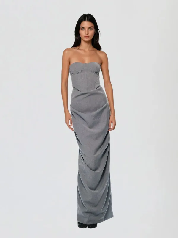 Kavelyn Strapless Split Skirt Set sold by Mew Mews